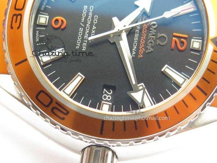 0516 Breathable Planet Ocean SS Bp Maker 45mm Orange Bezel On Orange Rubber Strap A 8221
